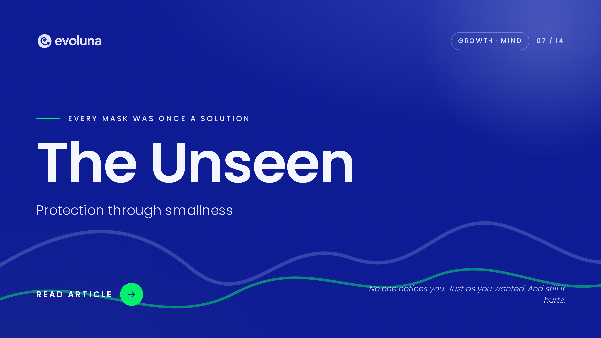 The Unseen – Every mask was once a solution